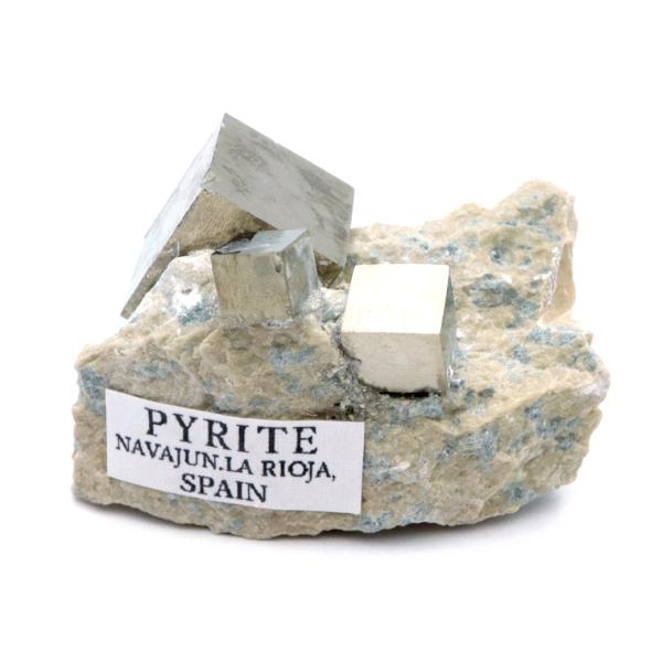 パイライト 原石 母岩付き 約25g スペイン ナバフン産 キュービック 結晶 1点もの 黄鉄鉱 pyrite パワーストーン 天然石