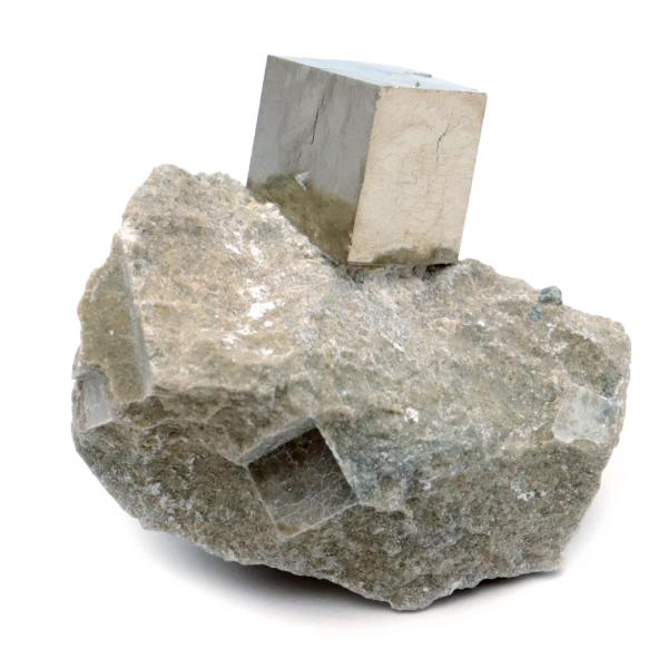 パイライト 原石 母岩付き 約41g スペイン ナバフン産 キュービック 結晶 1点もの 黄鉄鉱 pyrite パワーストーン 天然石