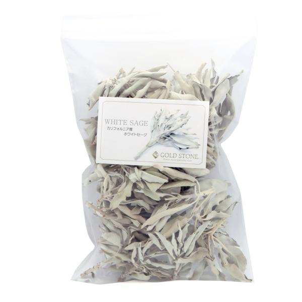■内容量等1袋 約50gホワイトセージ産地：米国　カリフォルニア学名：Salvia apiana ■説明ホワイトセージはインセンス（お香）としてご利用いただけます。クリスタル、お部屋、会堂などの浄化に使われています。 ※ホワイトセージは、セ...