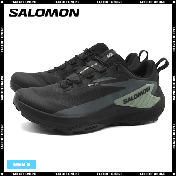サロモン スニーカー メンズ ジェネシス ゴアテックス SALOMON GENESIS GORE-TEX BLACK/AGAVE GREEN/URBAN CHIC l47518700