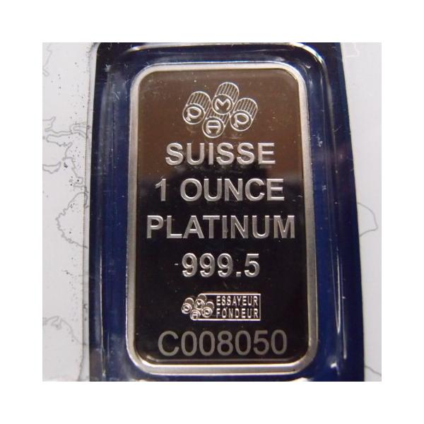 商品名：プラチナ１オンスインゴット　パンプ社製　造：スイス　パンプ社品　位：９９．９５％　プラチナ重　量：３１．１ｇ（１オンス）　サイズ：縦　約４１ｍｍ  横　約２４ｍｍ状　態：新品未使用品　（パンプ社プラケース入り）スイス大手精錬貴金属メ...