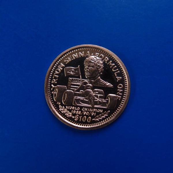 リベリア アイルトンセナ 1/5オンス金貨 1992年 : Gold リベリア アイルトンセナ 1/5オンス金貨 1992年 : Gold
