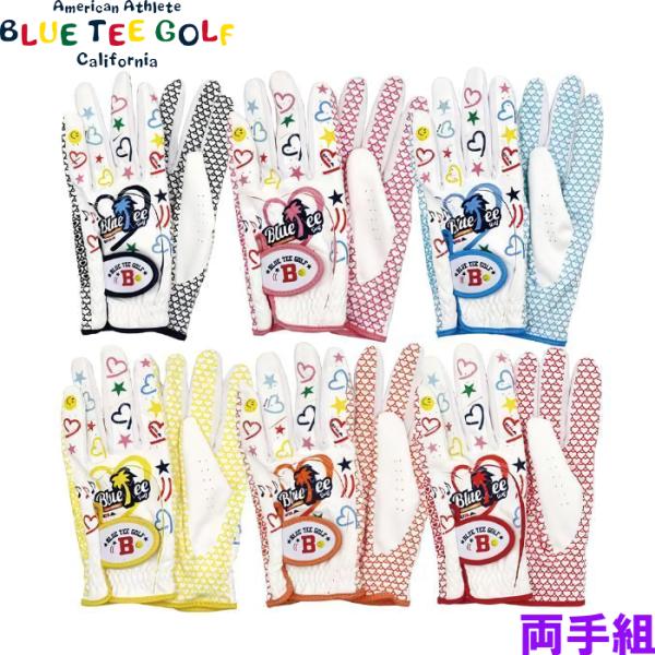BLUE TEE GOLF ブルーティーゴルフ レディース ストレッチ ゴルフグローブ 両手組 GL-005