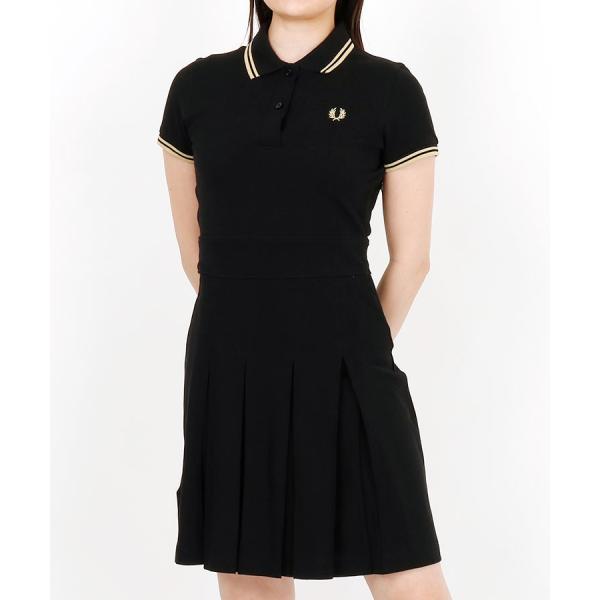 ゴルフウェア グローブ Frontプリーツ半袖ワンピ フレッドペリー 19春夏新作 春夏ワンピース レディース Sale 2lineリブ 19fpt S005 D7404 私ときどきゴルフ女子 Perry Fred ゴルフウェア Perry