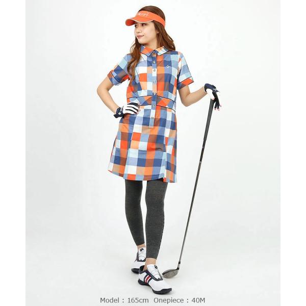 Sale ゴルフ プラッドチェック半袖ワンピ ビバハート メンズウエア 19春夏新作 ゴルフウェア グローブ レディース 春夏ワンピース 19vht S008 私ときどきゴルフ女子