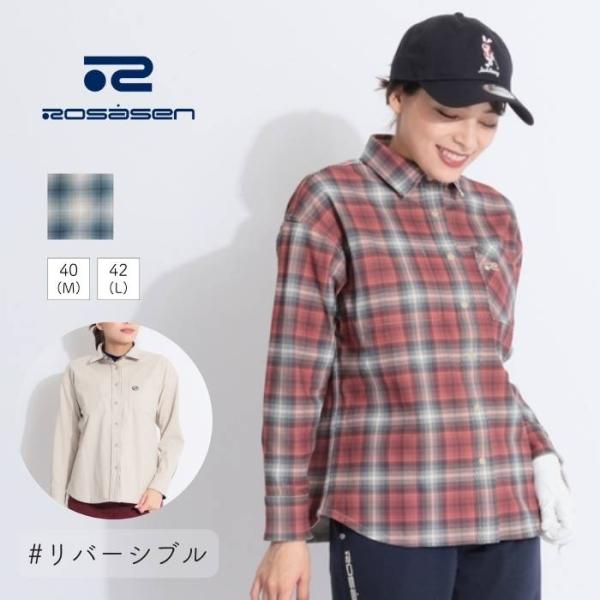 Rosasen ロサーセン 【リバーシブル】チェック柄オーバーシャツ ゴルフ