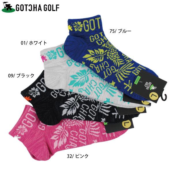 ネコポス対象 ソックス アロハ柄 ミドル丈 ソックス ガッチャゴルフ 261GG8800 26春夏 靴下 メンズ GOTCHA GOLF
