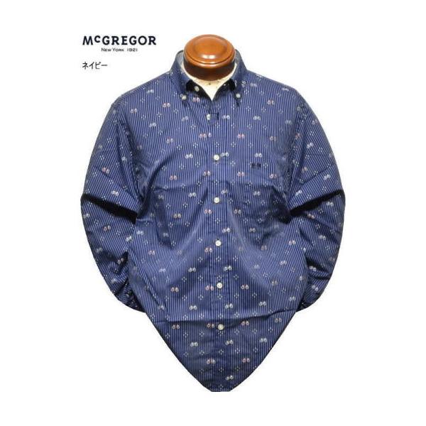 マックレガー ボタンダウン長袖シャツ M.L.XL メンズ 111176606 カットドビー飛び柄入り 長袖シャツ カジュアルシャツ McGREGOR