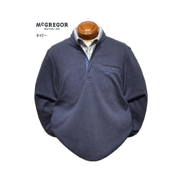 マグレガー トレーナー M.L.XL メンズ 111615801 手洗い可 裏起毛 フェイクレイヤード スウェットシャツ 長袖トレーナー McGREGOR