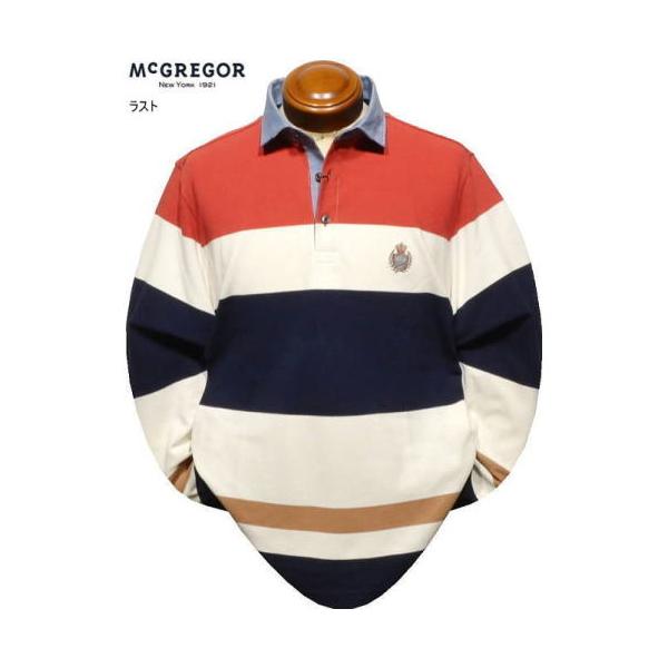 マクレガー 長袖ポロシャツ M.L.XL メンズ 111616604 鹿の子ボーダー 長袖シャツ McGREGOR