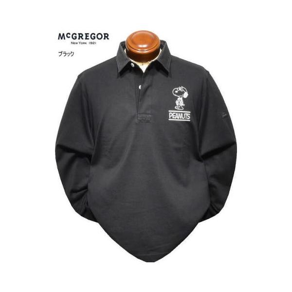 マクレガー 長袖ラガーシャツ M.L.XL メンズ 113615601 ラガーシャツ 長袖ポロシャツ スヌーピーコラボ SNOOPY PEANUTS McGREGOR
