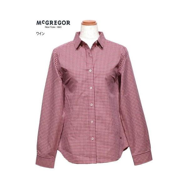 マックレガー 長袖シャツ L レディース 311176607 家庭洗濯可 ギンガムチェック ブラウス 秋冬 McGREGOR