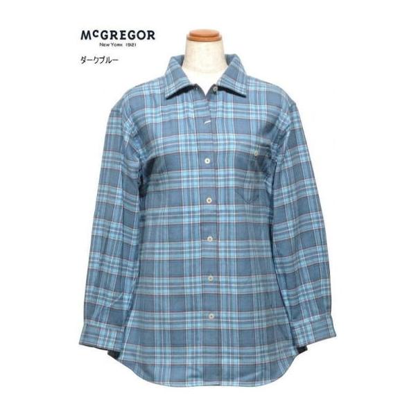 マクレガー チュニック丈長袖シャツ M.L レディース 311176674 起毛 長袖シャツ ブラウス ネルシャツ ロングシャツ McGREGOR