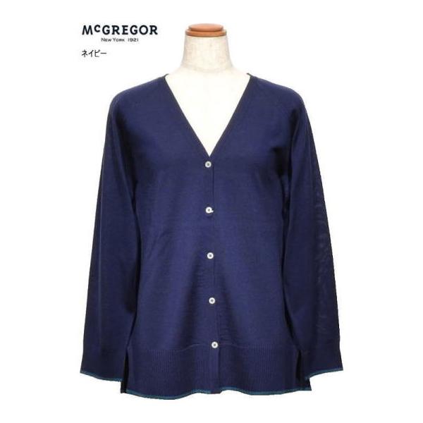 マックレガー チュニック丈カーディガン M.L レディース 311826771 手洗い可 カーディガン セーター ニット ロングカーデ チュニック丈カーデ McGREGOR
