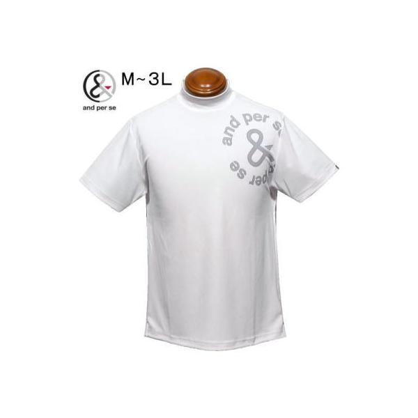 and per se（アンパスィ） アンパシー モックネック半袖シャツ M/L/LL