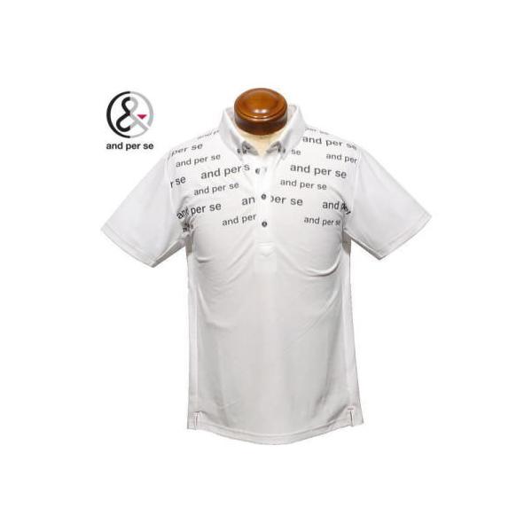 and per se（アンパスィ） ボタンダウン半袖ポロシャツ メンズ