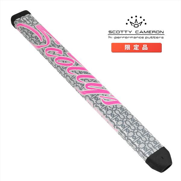 スコッティキャメロン カスタムショップ 限定 パドル パター グリップ ミッドサイズ グレー/ピンクロゴ Scotty Cameron Paddle Putter Grip MID キャメロン Pink