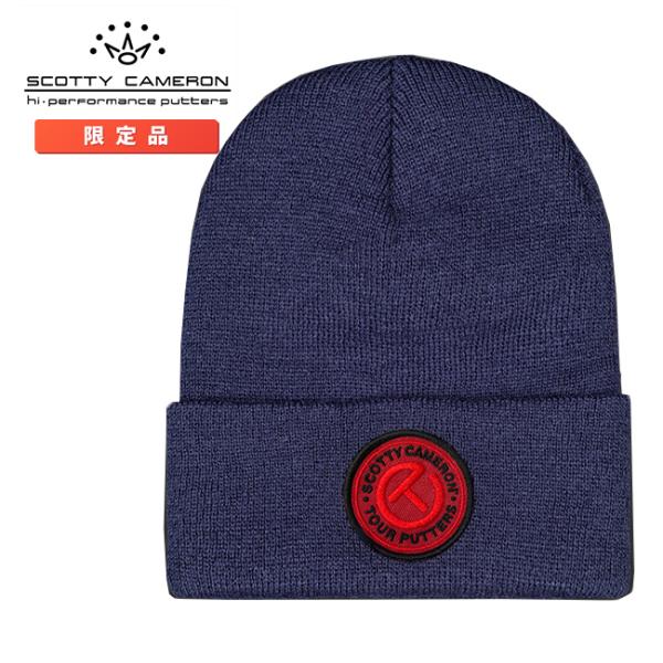スコッティキャメロン レッド サークル T パッチ ニットキャップ ネイビー フリーサイズ Scotty Cameron ビーニー NAVY SC060025 RED Circle T