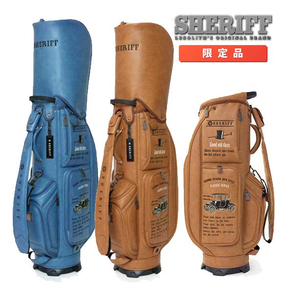 シェリフ ゴルフ SHERIFF クラシックシリーズ キャディバッグ SFC-019CB 数量限定モデル 2026 キャメル ターコイズ