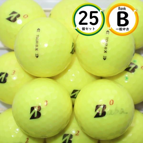 Aランク 25個 2024年モデル TOURB X イエロー ブリヂストン ツアーｂ ロストボール 中古 送料無料 TOUR B 25個 2024年モデル TOURB X Bランク イエロー