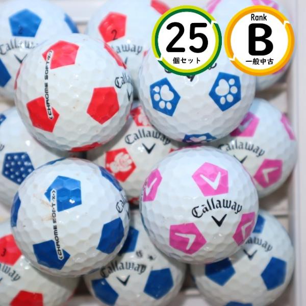 25個 キャロウェイ クロムソフトX トゥルービス 混合 Bランク 中古 ロストボール 送料無料 TRUVIS 25個 キャロウェイ クロムソフトX トゥルービス 混合 B