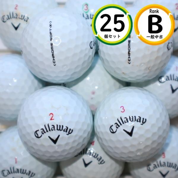25個 キャロウェイ クロムソフトX トゥルービス 混合 Bランク 中古 ロストボール 送料無料 TRUVIS 25個 キャロウェイ クロムソフトX トゥルービス 混合 B