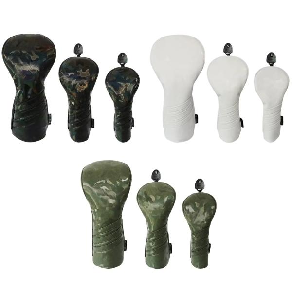 レーザー迷彩が特徴のヘッドカバー。素材：PUレザー裏材：起毛材ダイヤル式番手タグ(FW)：3/4/5/7/Xダイヤル式番手タグ(UT)：U2/U3/U4/U5/U6/UXサイズ（約）DR：約350×155mm（460cc対応）FW：約290...