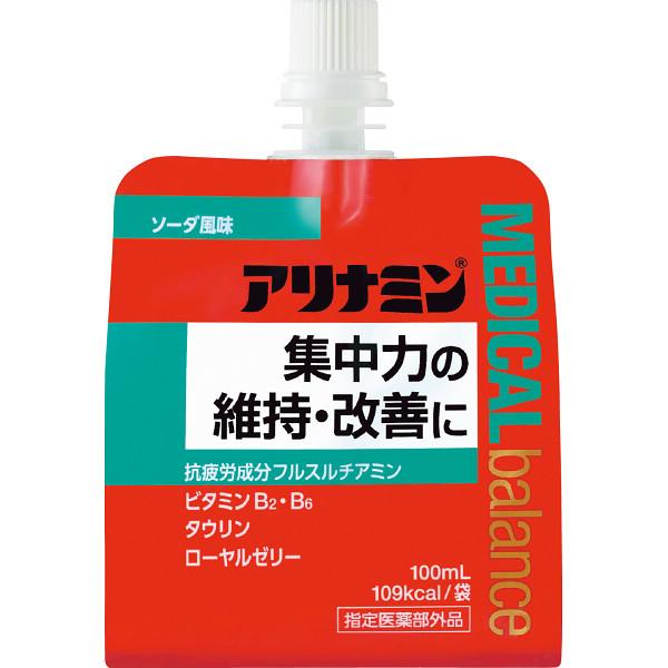 疲労の回復、集中力の維持・改善の効能を持ったアリナミンのゼリー状飲料 ※流動性のある粘稠なゲル状の液の製剤吸収にすぐれたビタミンＢ1誘導体「フルスルチアミン」に加えビタミンＢ2・Ｂ6、タウリン、ローヤルゼリーを配合。爽やかなソーダ風味です。...