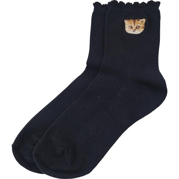 ベーシックなリブ編みにかわいいヌネットの刺繍がポイントのロークルー丈のソックス表糸が綿100％の年間通して履きやすい素材です●レディースソックス1足●綿・ポリエステル・ポリウレタン●対応サイズ23〜25ｃｍタイプ：ブラックＰＪＬ743003ＢＫ