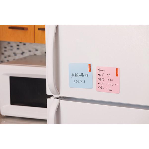 繰り返しメモできるふせん。脱・使い捨てサステナブル文具。油性ボールペンで書いて、消しゴムや指で消せる。裏面は全面で吸着し簡単に剥がすことが出来る●シリコン●現品約7.5×7.5×0.1ｃｍタイプ：パステルブルー