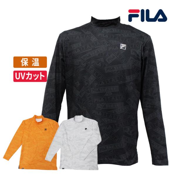 FILA（フィラ） ゴルフ ウエア メンズ 長袖 モックネック シャツ 総柄