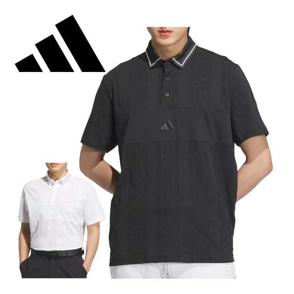 新品✨アディダスゴルフ　上下　半袖ポロシャツ　ロゴプリントスカート　黒　L adidas（アディダス） ゴルフ ビヨンド ザ コース ジャガード BOSロゴ