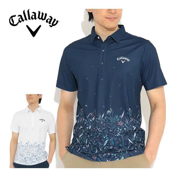 キャロウェイ メンズ ゴルフウェア フラワープリント 半袖ポロシャツ C22134106 M-3L