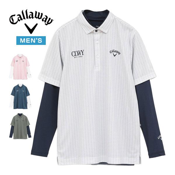 Callaway（キャロウェイ） クールコア 千鳥総柄 半袖ポロシャツ +