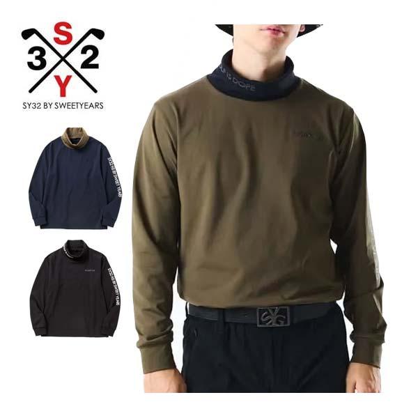 SY32 by SWEET YEARS ハイネック 長袖シャツ ゴルフウェア メンズ 2025年秋冬モデル M-XL SYG-25A1-35 SY32 by SWEET YEARS（エスワイサーティトゥバイスィートイヤーズ