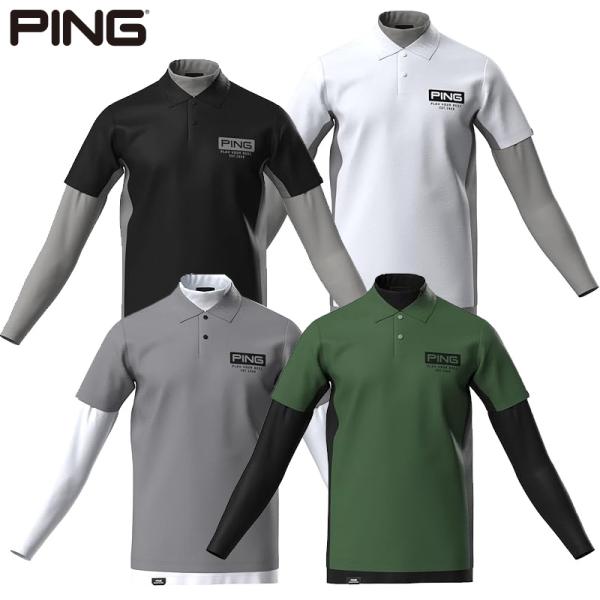 【新品L】PING レイヤード ポロシャツ & インナー　セット　メンズ レイヤードツインセット(長袖シャツ・ポロシャツ)|PING(ピン
