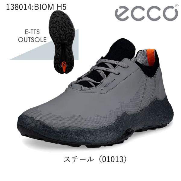 （セール）ECCO バイオム エイチ ファイブ ゴルフシューズ （138014-01013）スチール