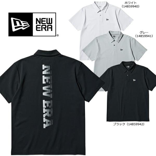（セール）ニューエラ ゴルフ 半袖 ポロシャツ 鹿の子 Vertical Logo 2026春夏 半袖シャツ バックプリント UV