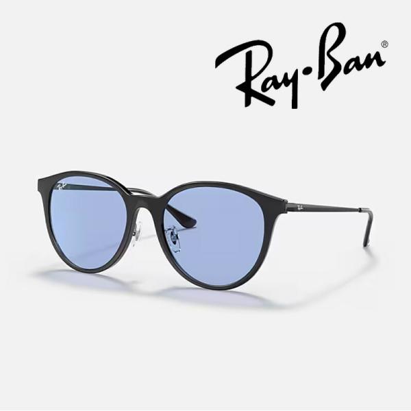【日本正規品】レイバン サングラス（RB4334D 601/80 55-19 ）ローブリッジフィット（フレーム-ポリッシュ ブラック  レンズ-ブルー ）