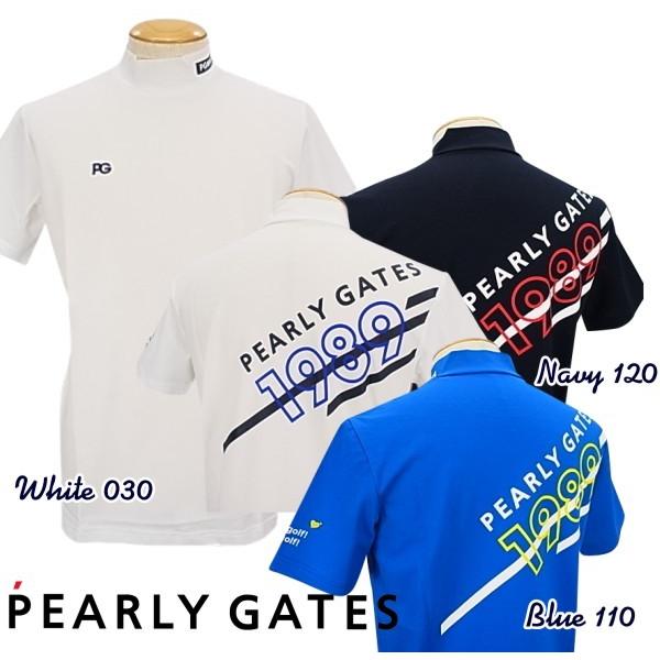 【NEW】PEARLY GATES パーリーゲイツ 1989バックプリントベアカノコ メンズ 半袖モックシャツ =JAPAN MADE= 053-2167401/22B