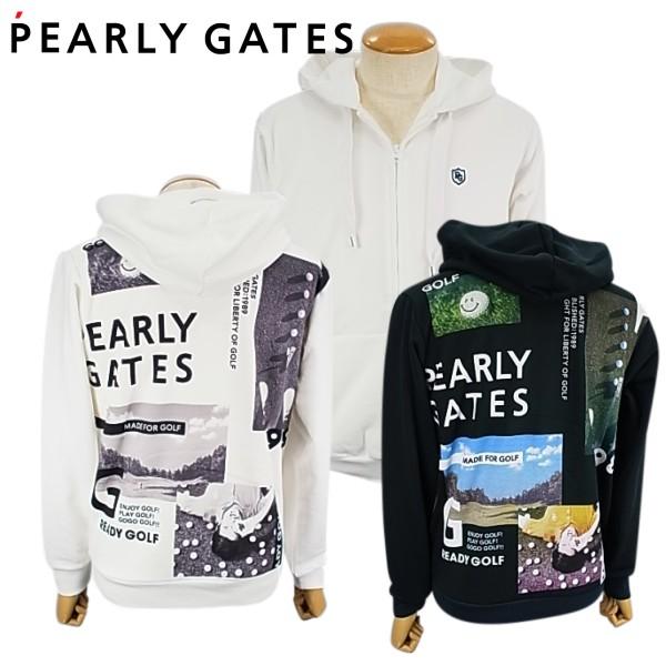 【NEW】PEARLY GATES パーリーゲイツ セピアフォトプリントコラージュ柄 メンズ フルジップフーディストレッチ裏毛パーカー =JAPAN MADE= 053-2262903/22C