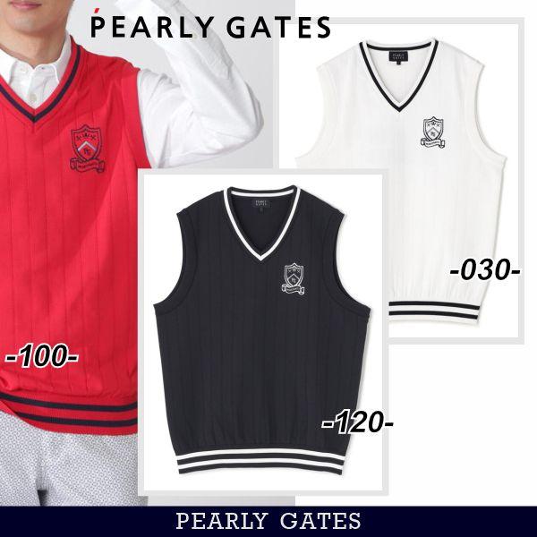 【PREMIUM SALE 40%OFF】パーリーゲイツ ”PxG エンブレム” バック2段ロゴ メンズ Ｖネックポリニットベスト =MADE IN JAPAN= 053-6173300/26A【GOLFWAVE-15】