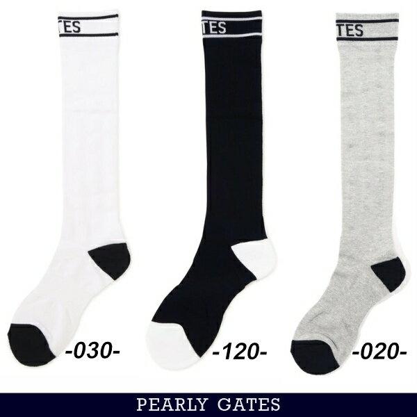 【NEW】PEARLY GATES パーリーゲイツ PGロゴライン 透かし柄 レディス サポートハイソックス =MADE IN JAPAN = 053-6186418/26B 【正規品】