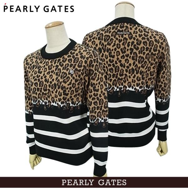 パーリーゲイツスニードヒョウ柄ゴルフウェアレオパードトレーナーニット