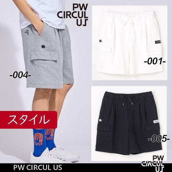 【春夏新】【PW CIRCULUS・ピーダブリュサーキュラス】 メンズ 膝丈のワイドハーフパンツ 【PHPNLM-0415】【B-66】【B-73】【B-102】