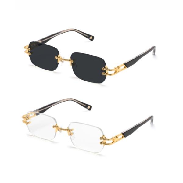 サングラス ナインファイブ 9five PURITY Black & 24k Gold Sunglasses プリティー ブラックレンズ クリアレンズ 春夏 秋冬