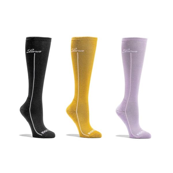 DEELUXE□商品詳細■MODEL：THERMO SOCKS LADY +■小売希望価格：2,800+(税）■サイズ：FREE (21cm-25cm)■カラー：BLACK、YELLOW、PURPLE■素材:ナイロン・毛・ポリウレタン---...