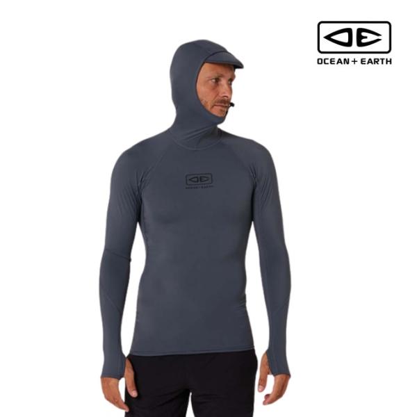 フード付き 長袖 ラッシュガード OCEAN&EARTH オーシャンアンドアース RASH GUARD TROPIC HOODED L/S RASHIE 日焼け防止対策 メンズ サーフィン 海水浴 爆買