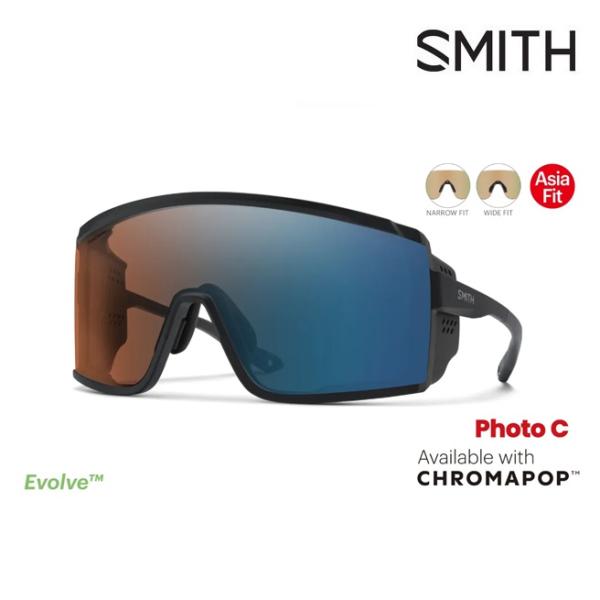 サングラス スミス SMITH Pursuit / Matte Black / CP Glacier Photo Copper Blue Mirror ASIA FIT パーシット スポーツサングラス トレイルランニング