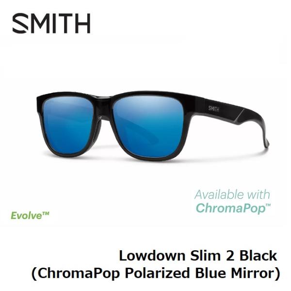 サングラス スミス SMITH Lowdown Slim 2 Black (ChromaPop Polarized 